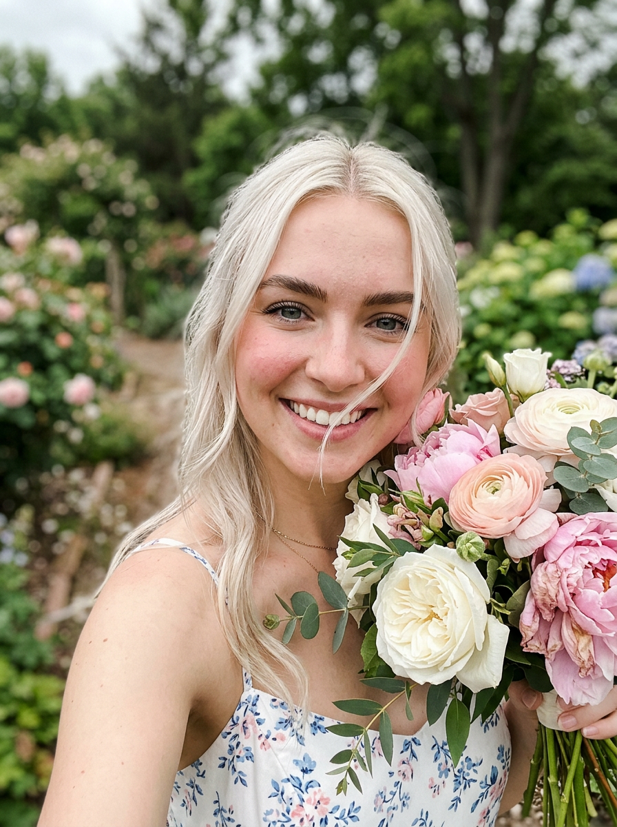 Flower Bouquet Selfie AI character