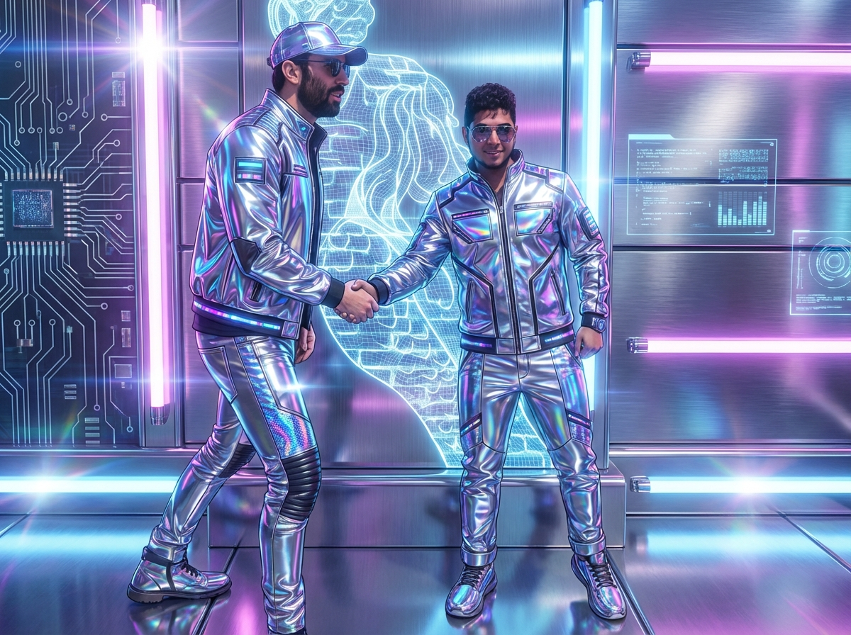 Chrome Aesthetic AI selfie style
