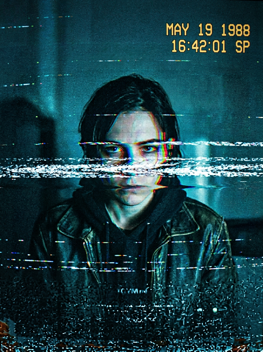 VHS Glitch painting style