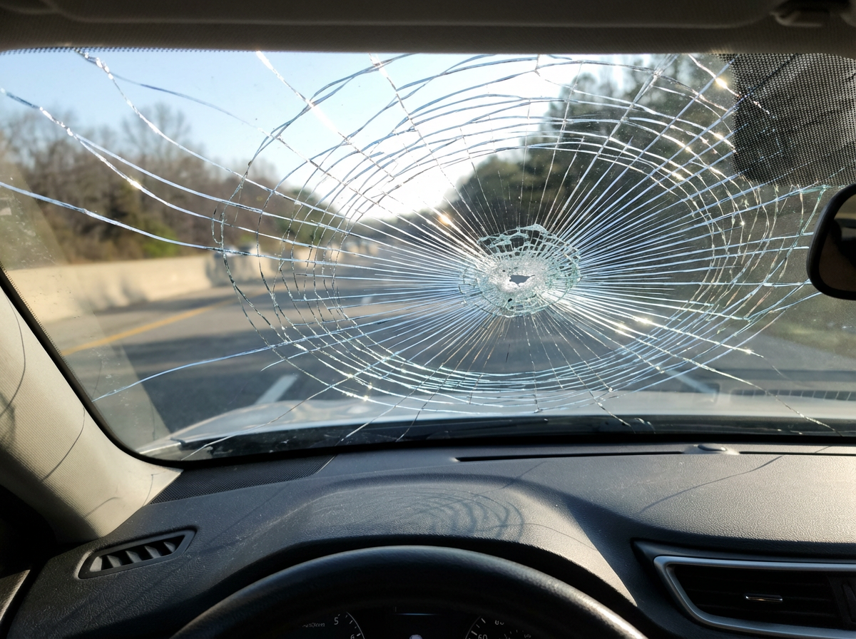 Cracked Windshield AI prank example
