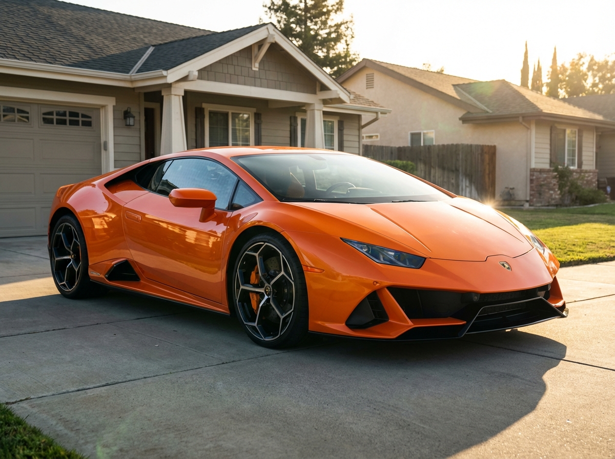 Lambo in Driveway