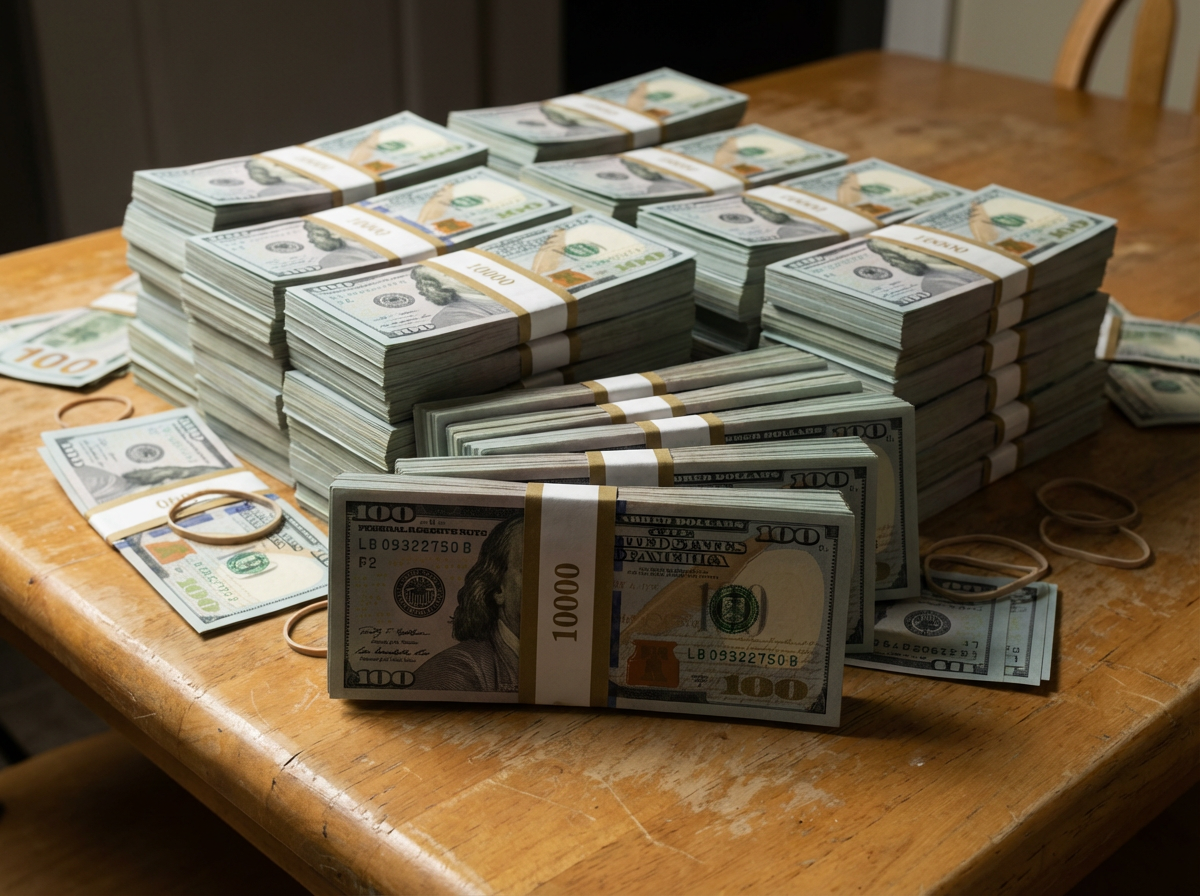 Money Pile AI prank example